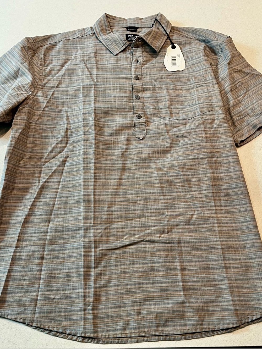 NWT Prana Men’s Groveland Popover Flint Short Sleeve Shirt- XL - Picture 7 of 11